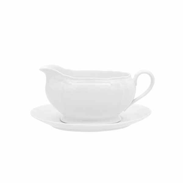 Noritake Gravy With Saucer - Coty White