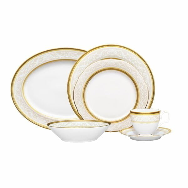 Noritake 33Pcs Dinner Set With Teapot-Glendonald Gold
