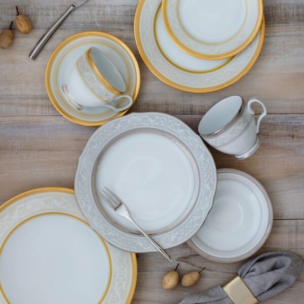 Noritake 33Pcs Dinner Set With Teapot-Glendonald Gold - Image 4