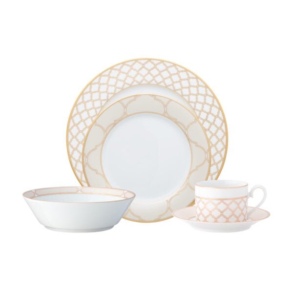 Noritake 20Pcs Dinner & Tea Set For 4 Person (Accent Plate) -Eternal Palace Gold (P020Lk)