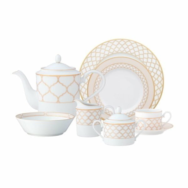 [Raya Bundle Deal] Noritake 96Pcs Dinner & Tea Set For 12 Person - Eternal Palace Gold