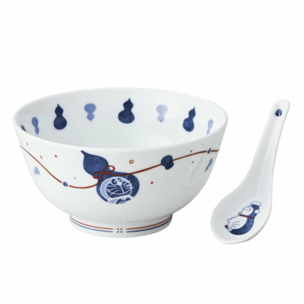 Noritake Bowl 16Cm & Chinese Spoon - Doraemon