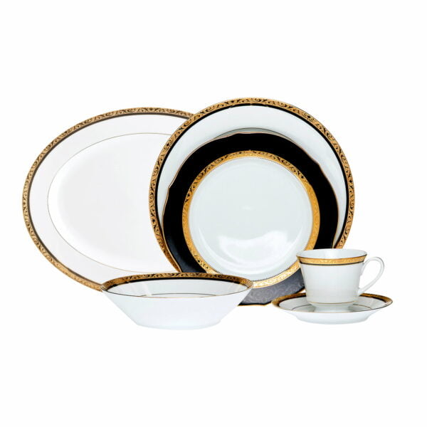 [Raya Deal] Noritake 33Pcs Dinner Set With Teapot - Regent Gold