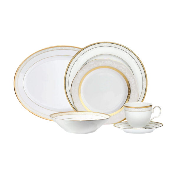 [Raya Deal] Noritake 33Pcs Dinner Set With Teapot -Hampshire Gold