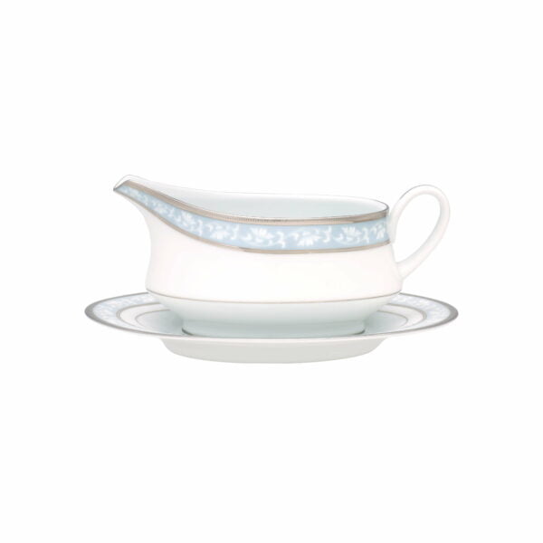 Noritake Gravy Boat W/Saucer - Brunswick Platinum