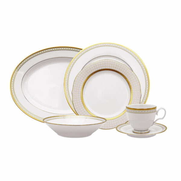 [Raya Deal] Noritake 33Pcs Dinner Set With Teapot -Rochester Gold