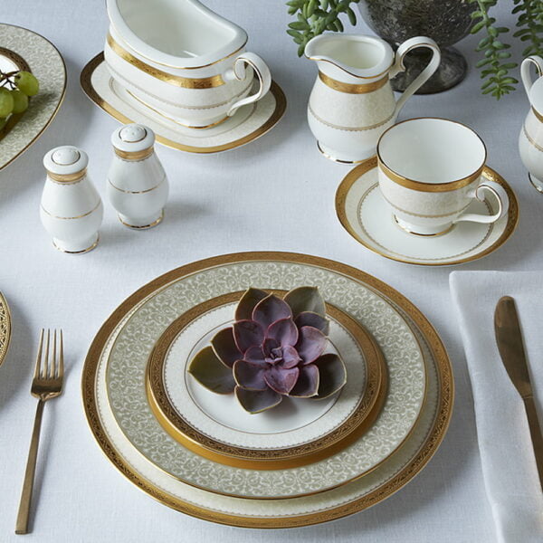 Noritake 96Pcs Dinner &Amp; Tea Set For 12 Persons - Odessa Gold - Image 2