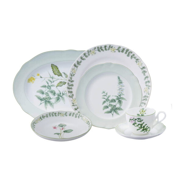 [Raya Bundle Deal] Noritake 33Pcs Dinner Set With Teapot - English Herb