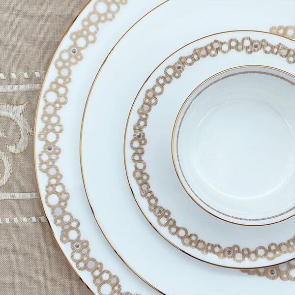 Noritake 47Pcs Dinner & Tea Set For 8 Persons -Chatham Gold - Image 2