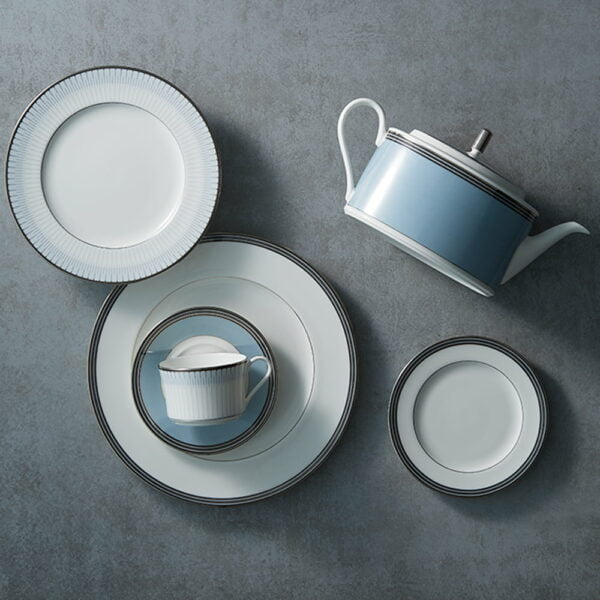 Noritake 47Pcs Dinner & Tea Set For 8 Persons -Bogart Platinum - Image 3