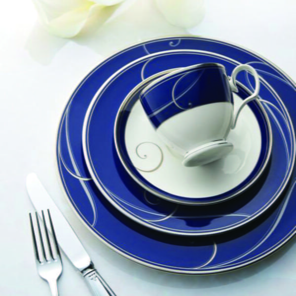 Noritake 47Pcs Dinner & Tea Set For 8 Person - Platinum Wave Indigo - Image 4