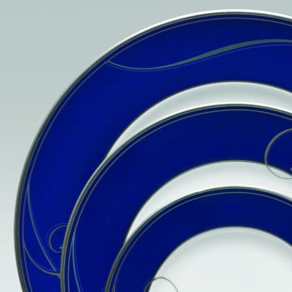 Noritake 47Pcs Dinner & Tea Set For 8 Person - Platinum Wave Indigo - Image 3