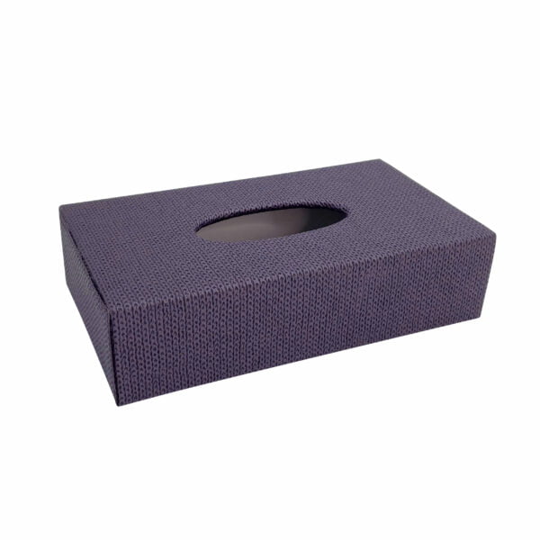 Artemis Tissue Box - Rectangular With Sliding Bottom - Chain Purple