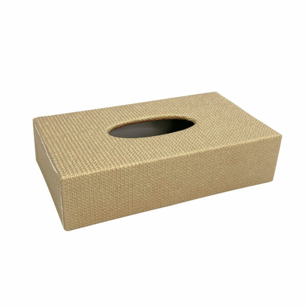 Artemis Tissue Box - Rectangular With Sliding Bottom - Chain Gold
