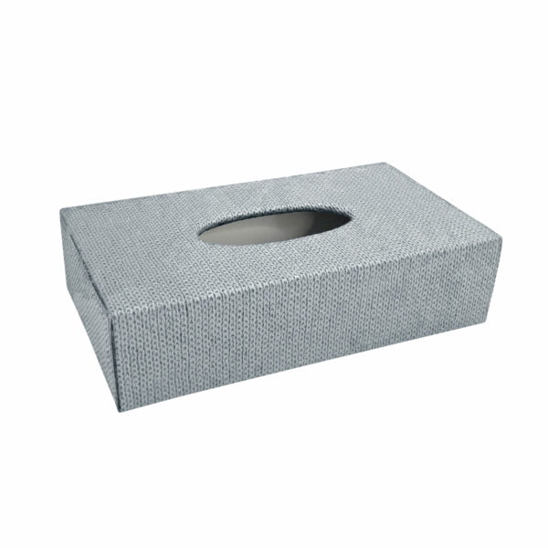 Artemis Tissue Box - Rectangular With Sliding Bottom - Chain Beige Silvery
