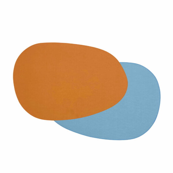 Artemis 2 Colors Placemat Stone Shape - Elegant Orange & Elegant Blue