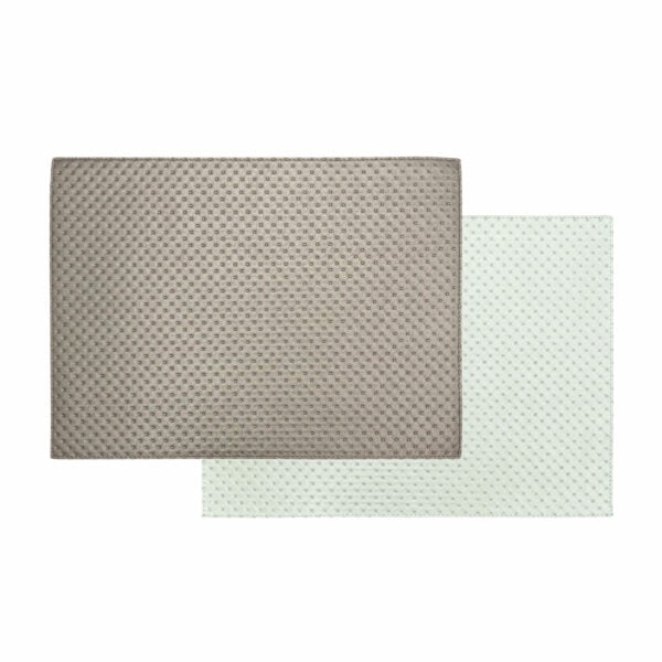 Artemis 2 Colors Placemat Rectangular - Punto Stone Black & White Silver