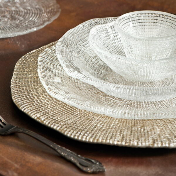 IVV Diamante' Footed Cake Plate Beige Chrome Decoration - Image 2