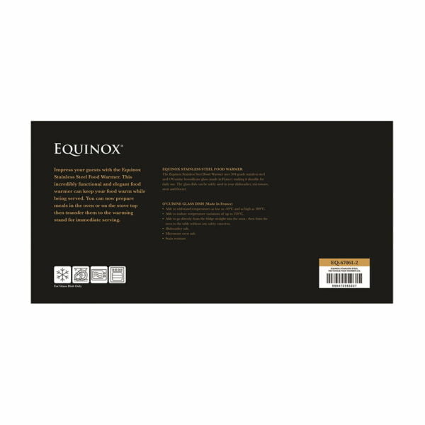 Equinox Stainless Steel Rectangle Food Warmer 2.5L - 2 Sets - Image 5