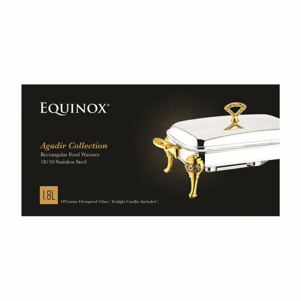 Equinox Stainless Steel Rectangle Food Warmer 1.8L - Image 4
