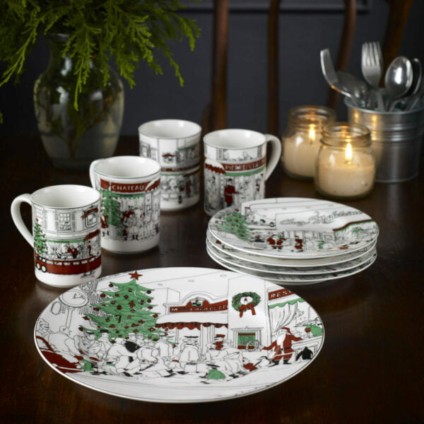 Noritake 4Pcs Mug Set-Le Restaurant Xmas - Image 3
