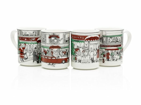 Noritake 4Pcs Mug Set-Le Restaurant Xmas