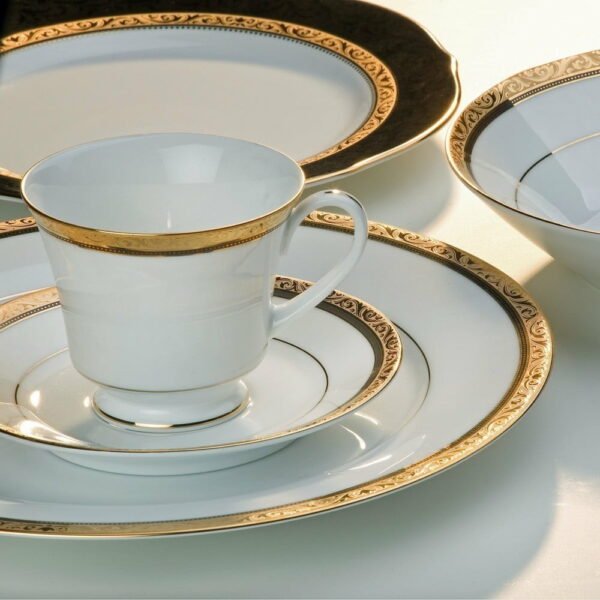 [Raya Deal] Noritake 33Pcs Dinner Set With Teapot - Regent Gold - Image 10