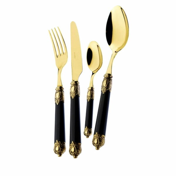Bugatti 24Pc Cutlery Set- Rinasc Gold Black