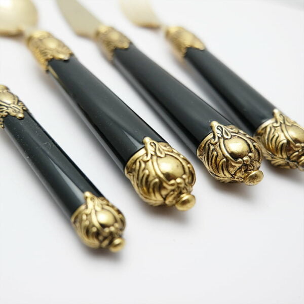 Bugatti 24Pc Cutlery Set- Rinasc Gold Black - Image 2